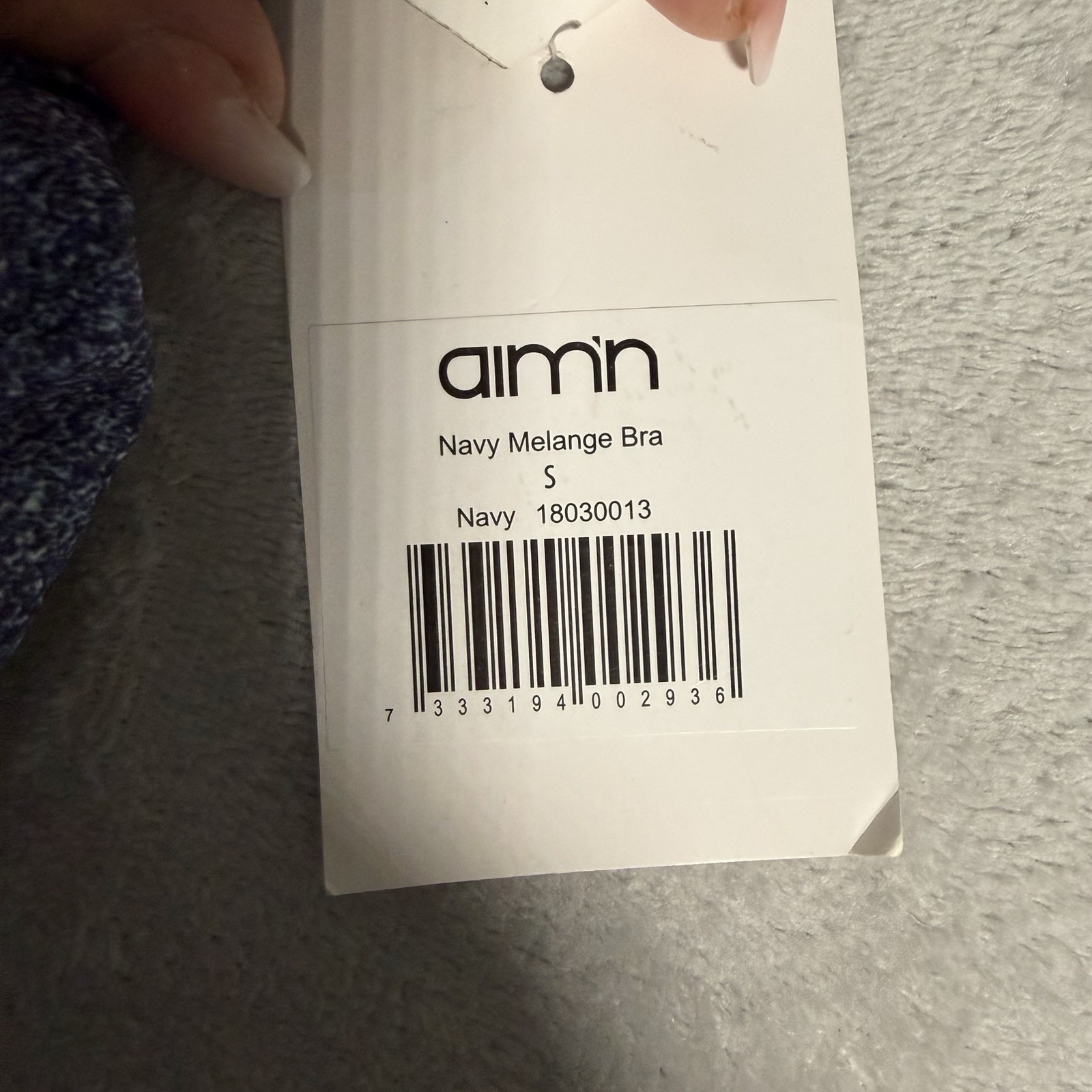 Aim'n Logo Womens Sport Bra Blue And White Size Small — image 5 of 5